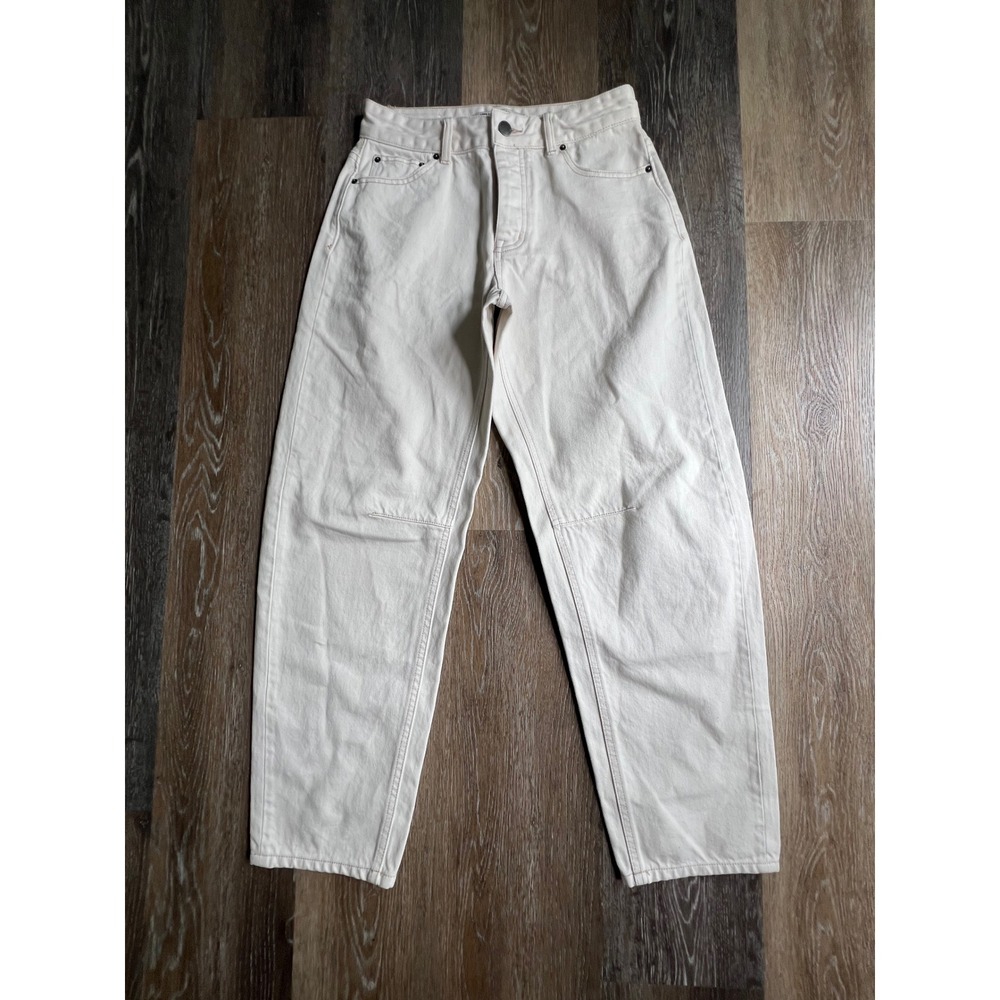 Velvet Heart Barrel Jeans Women 25 Off White Revna‎ Mid Rise Curved Leg Denim